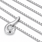 Collana con ciondolo - 18 carati Oro bianco - 0.03ct. tw. Diamante (Naturale) - Made in Italy - Handmade