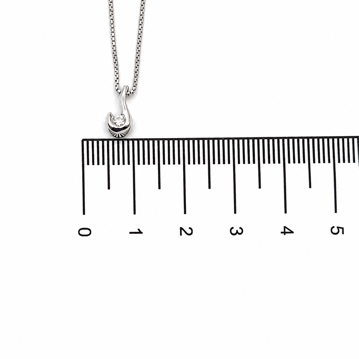 Collana con ciondolo - 18 carati Oro bianco - 0.03ct. tw. Diamante (Naturale) - Made in Italy - Handmade