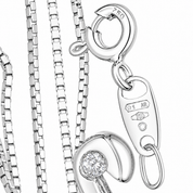 Collana con ciondolo - 18 carati Oro bianco - 0.03ct. tw. Diamante (Naturale) - Made in Italy - Handmade