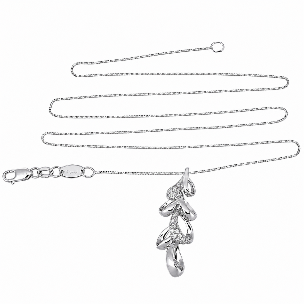Parure Collana con ciondolo e orecchini - 18 carati Oro bianco - 0.33ct. tw. Diamante (Naturale) - Made in Italy - Handmade