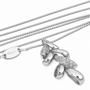Parure Collana con ciondolo e orecchini - 18 carati Oro bianco - 0.33ct. tw. Diamante (Naturale) - Made in Italy - Handmade