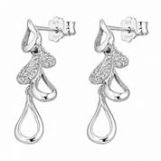 Parure Collana con ciondolo e orecchini - 18 carati Oro bianco - 0.33ct. tw. Diamante (Naturale) - Made in Italy - Handmade