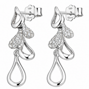 Parure Collana con ciondolo e orecchini - 18 carati Oro bianco - 0.33ct. tw. Diamante (Naturale) - Made in Italy - Handmade