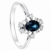Anello - 18 carati Oro bianco - 1.02ct. tw. Zaffiro - Diamante - Made in Italy - Handmade