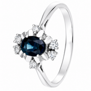Anello - 18 carati Oro bianco - 1.02ct. tw. Zaffiro - Diamante - Made in Italy - Handmade