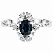 Anello - 18 carati Oro bianco - 1.02ct. tw. Zaffiro - Diamante - Made in Italy - Handmade
