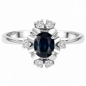 Anello - 18 carati Oro bianco - 1.02ct. tw. Zaffiro - Diamante - Made in Italy - Handmade