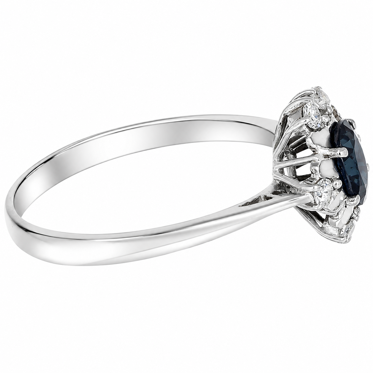Anello - 18 carati Oro bianco - 1.02ct. tw. Zaffiro - Diamante - Made in Italy - Handmade