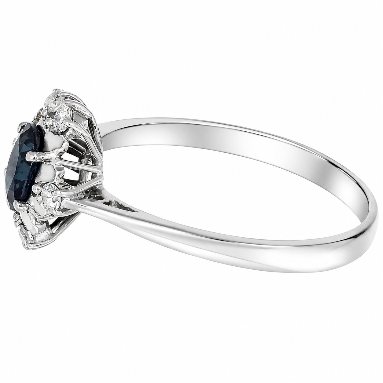 Anello - 18 carati Oro bianco - 1.02ct. tw. Zaffiro - Diamante - Made in Italy - Handmade