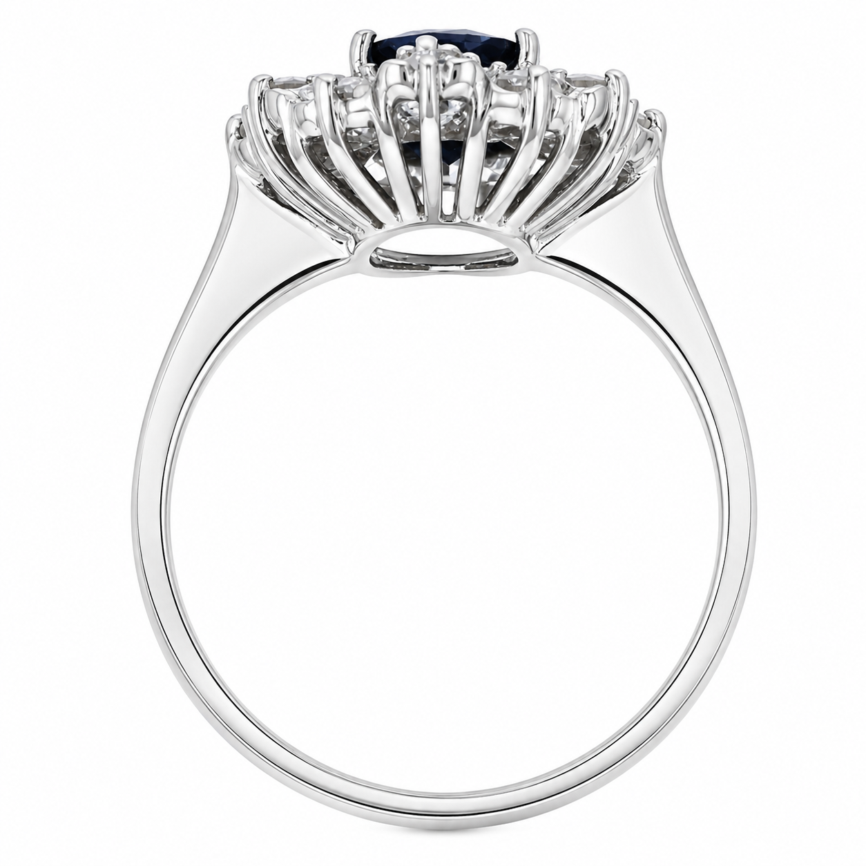 Anello - 18 carati Oro bianco - 1.50ct. tw. Zaffiro - Diamante - Made in Italy - Handmade