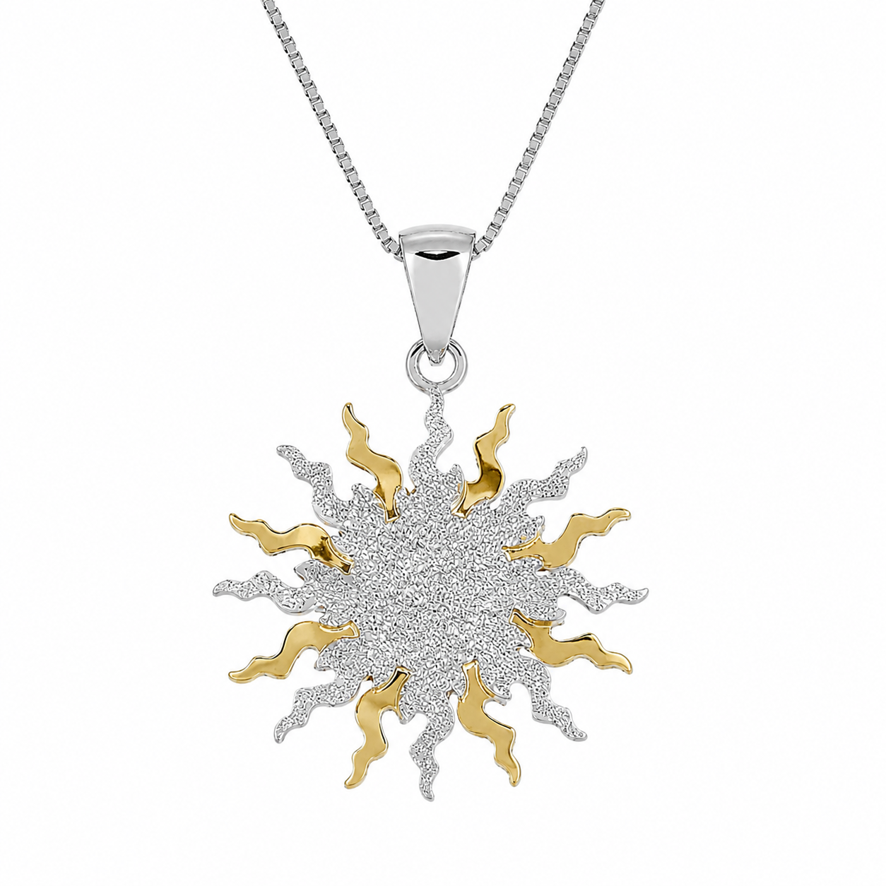 Collana con ciondolo - 18 carati Oro giallo, Oro bianco - Made in Italy - Handmade