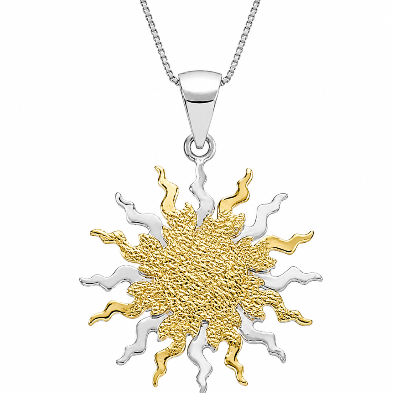 Collana con ciondolo - 18 carati Oro giallo, Oro bianco - Made in Italy - Handmade