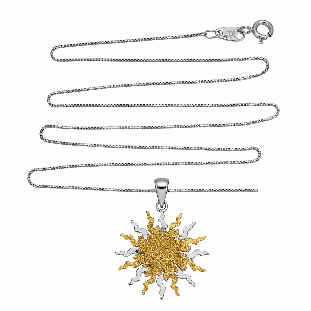 Collana con ciondolo - 18 carati Oro giallo, Oro bianco - Made in Italy - Handmade