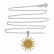 Collana con ciondolo - 18 carati Oro giallo, Oro bianco - Made in Italy - Handmade
