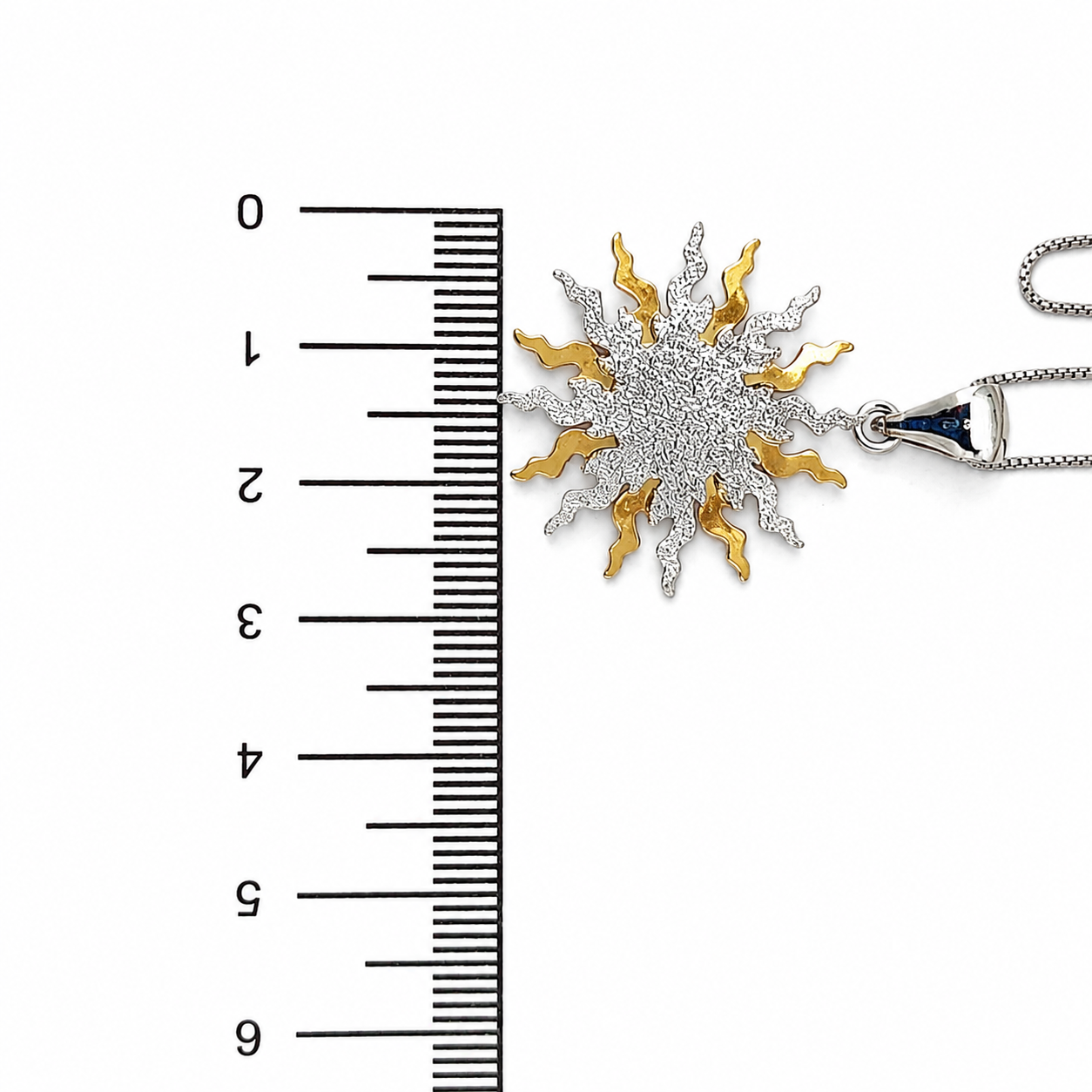 Collana con ciondolo - 18 carati Oro giallo, Oro bianco - Made in Italy - Handmade
