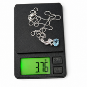 Collana con ciondolo - 18 carati Oro bianco - 1.32ct. tw. Acquamarina - Diamante - Made in Italy - Handmade
