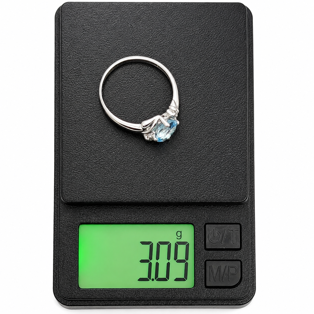 Anello - 18 carati Oro bianco - 1.34ct. tw. Acquamarina - Diamante - Made in italy -Handmade