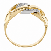 Anello - 18 carati Oro bianco, Oro giallo - 0.08ct. tw. Diamante (Naturale) - Made in Italy - Handmade