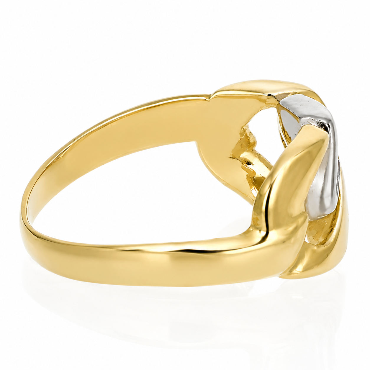 Anello - 18 carati Oro bianco, Oro giallo - 0.08ct. tw. Diamante (Naturale) - Made in Italy - Handmade