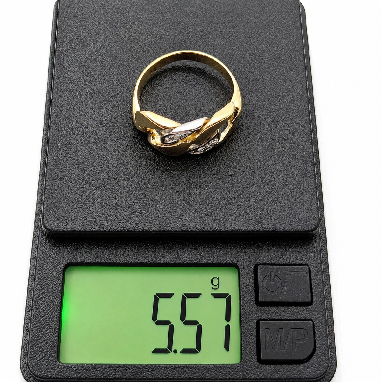 Anello - 18 carati Oro bianco, Oro giallo - 0.08ct. tw. Diamante (Naturale) - Made in Italy - Handmade