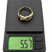 Anello - 18 carati Oro bianco, Oro giallo - 0.08ct. tw. Diamante (Naturale) - Made in Italy - Handmade