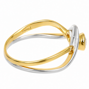 Anello - 18 carati Oro bianco, Oro giallo - 0.08ct. tw. Diamante (Naturale) - Made in Italy - Handmade