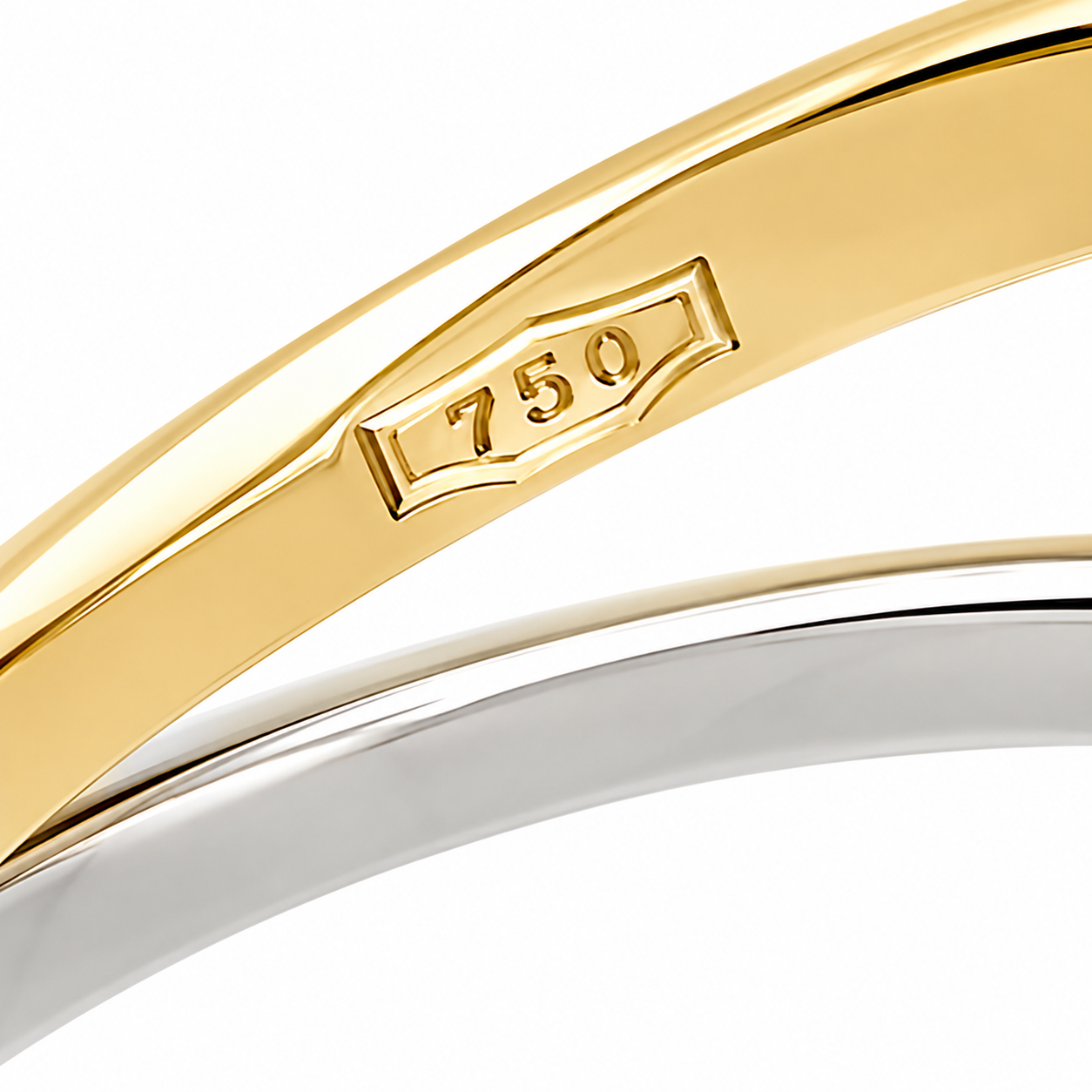 Anello - 18 carati Oro bianco, Oro giallo - 0.08ct. tw. Diamante (Naturale) - Made in Italy - Handmade