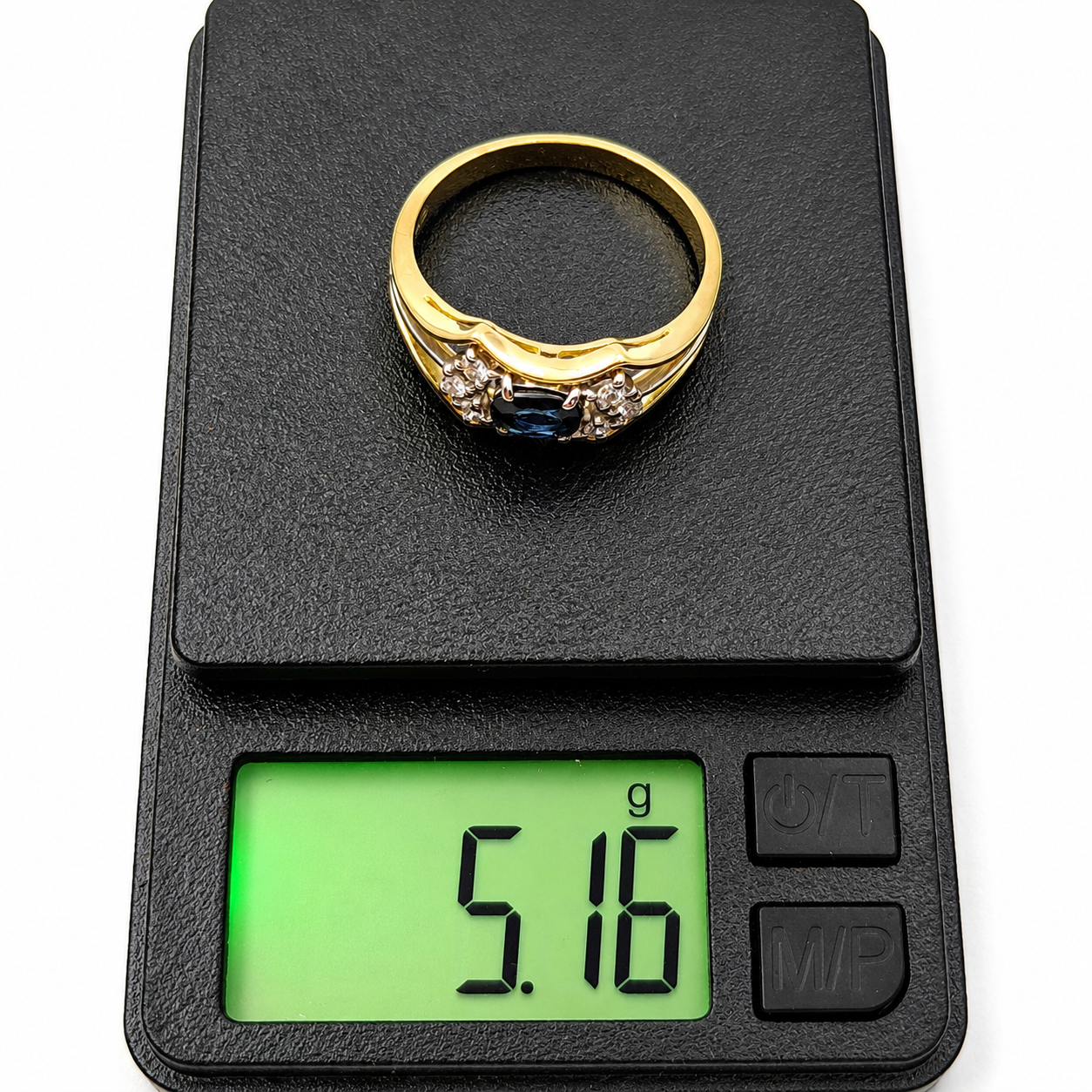 Anello - 18 carati Oro giallo, Oro bianco - 0.88ct. tw. Zaffiro - Diamante - Made in Italy - Handmade