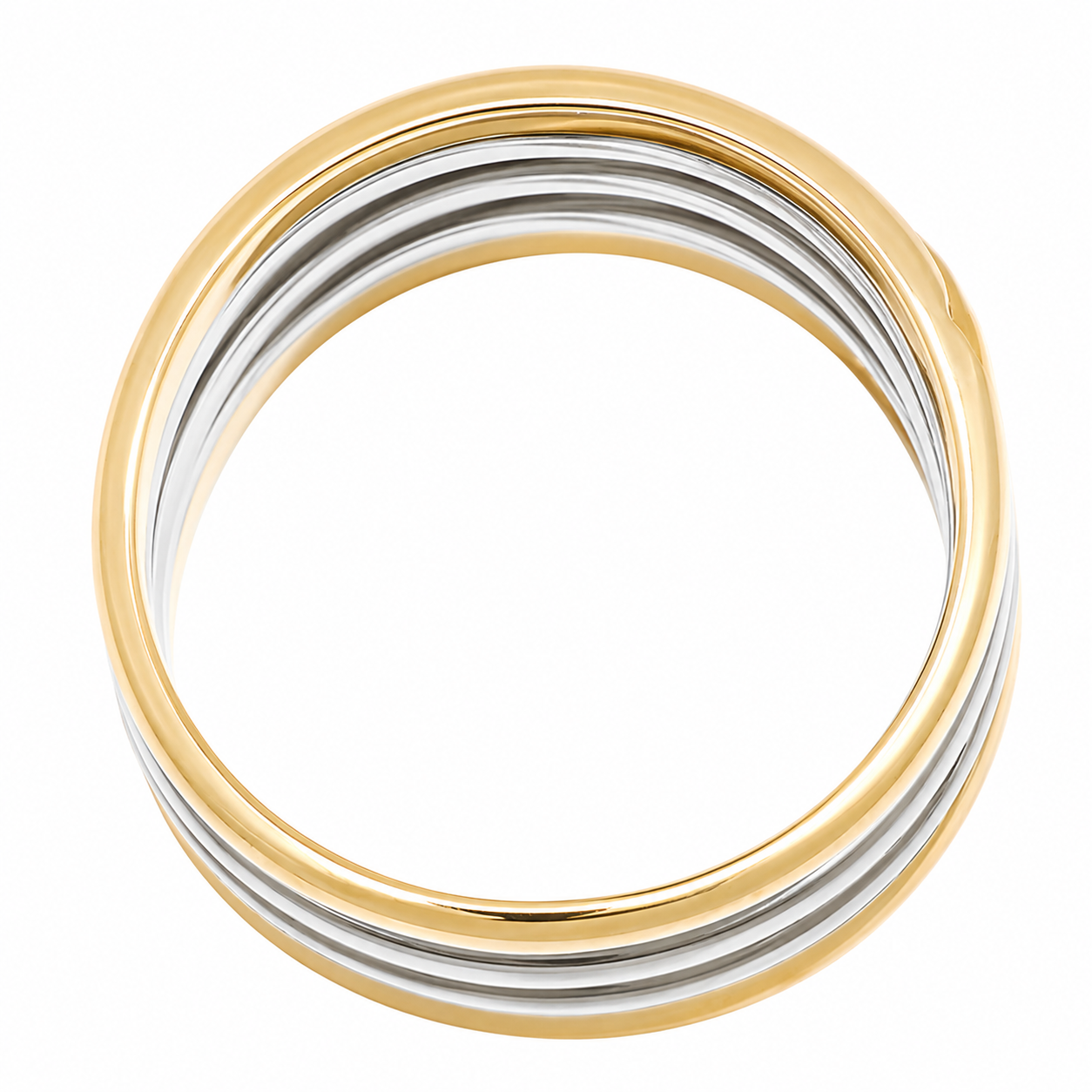 Anello - 18 carati Oro bianco, Oro giallo - 0.14ct. tw. Diamante (Naturale) - Made in Italy - Handmade