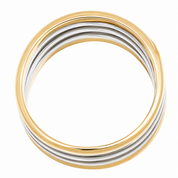Anello - 18 carati Oro bianco, Oro giallo - 0.14ct. tw. Diamante (Naturale) - Made in Italy - Handmade