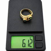 Anello - 18 carati Oro giallo - 1.16ct. tw. Zaffiro - Diamante - Made in Italy - Handmade