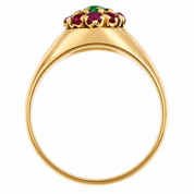 Anello - 18 carati Oro giallo - 0.40ct. tw. Giada - Rubino - Made in Italy - Handmade
