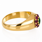 Anello - 18 carati Oro giallo - 0.40ct. tw. Giada - Rubino - Made in Italy - Handmade
