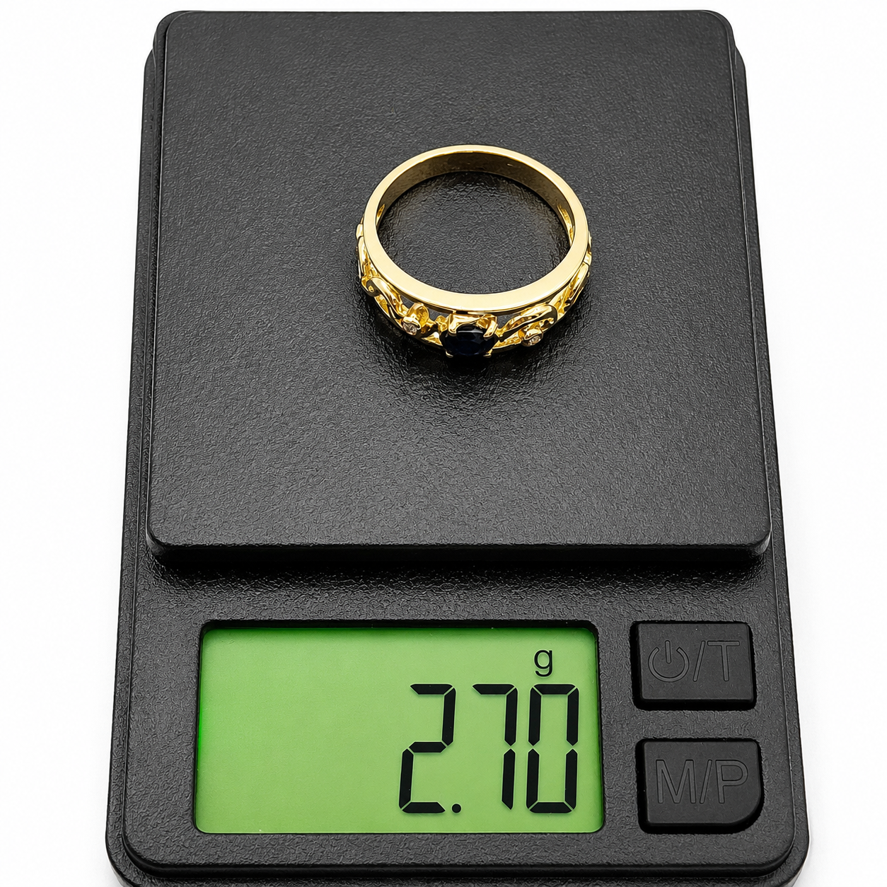 Anello - 18 carati Oro giallo - 0.33ct. tw. Zaffiro - Diamante - Made in Italy - Handmade