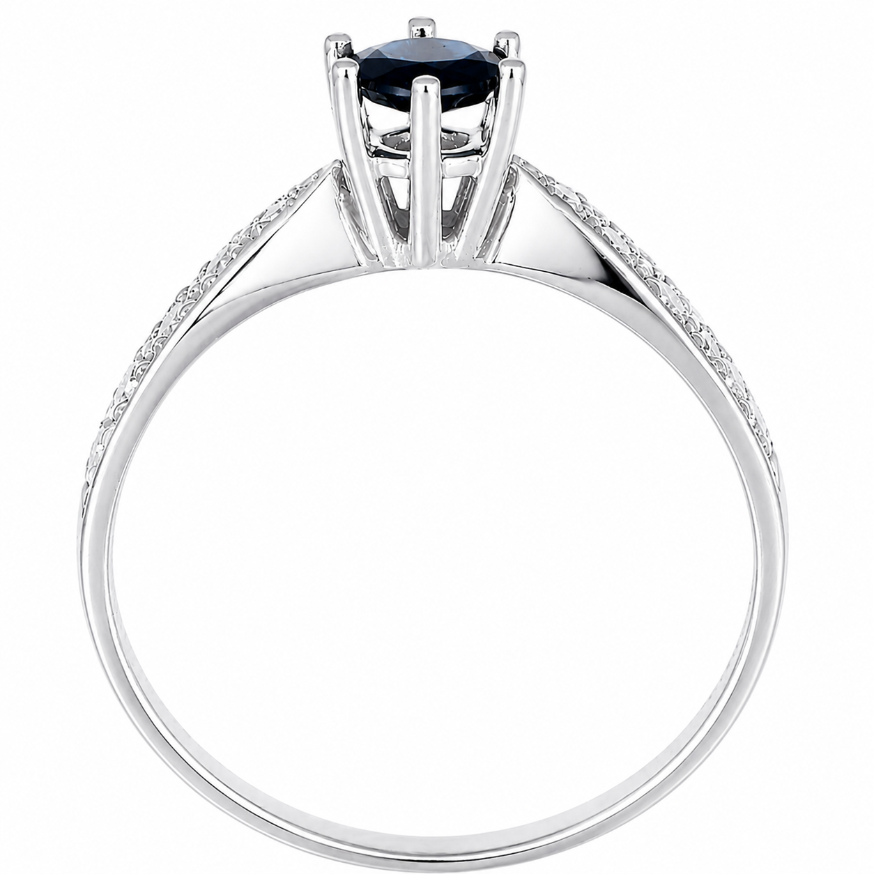 Anello - 14 carati Oro bianco - 0.60ct. tw. Zaffiro - Diamante - Handmade - Made in Italy