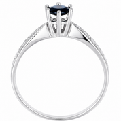 Anello - 14 carati Oro bianco - 0.60ct. tw. Zaffiro - Diamante - Handmade - Made in Italy