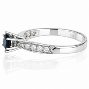 Anello - 14 carati Oro bianco - 0.60ct. tw. Zaffiro - Diamante - Handmade - Made in Italy