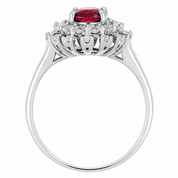 Anello - 18 carati Oro bianco - 1.58ct. tw. Rubino - Diamante - Handmade - Made in Italy