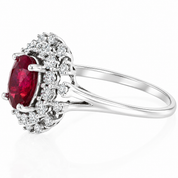 Anello - 18 carati Oro bianco - 1.58ct. tw. Rubino - Diamante - Handmade - Made in Italy