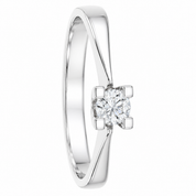 Anello - 18 carati Oro bianco - 0.20ct. tw. Diamante (Naturale) - Made in Italy - Handmade