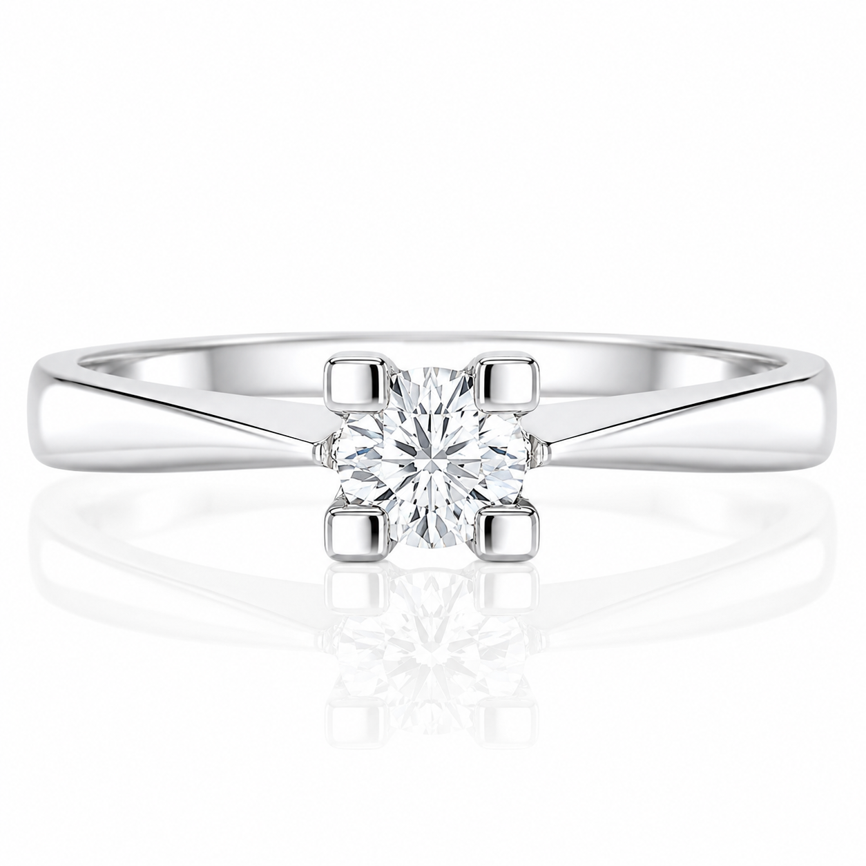 Anello - 18 carati Oro bianco - 0.20ct. tw. Diamante (Naturale) - Made in Italy - Handmade