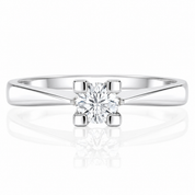 Anello - 18 carati Oro bianco - 0.20ct. tw. Diamante (Naturale) - Made in Italy - Handmade
