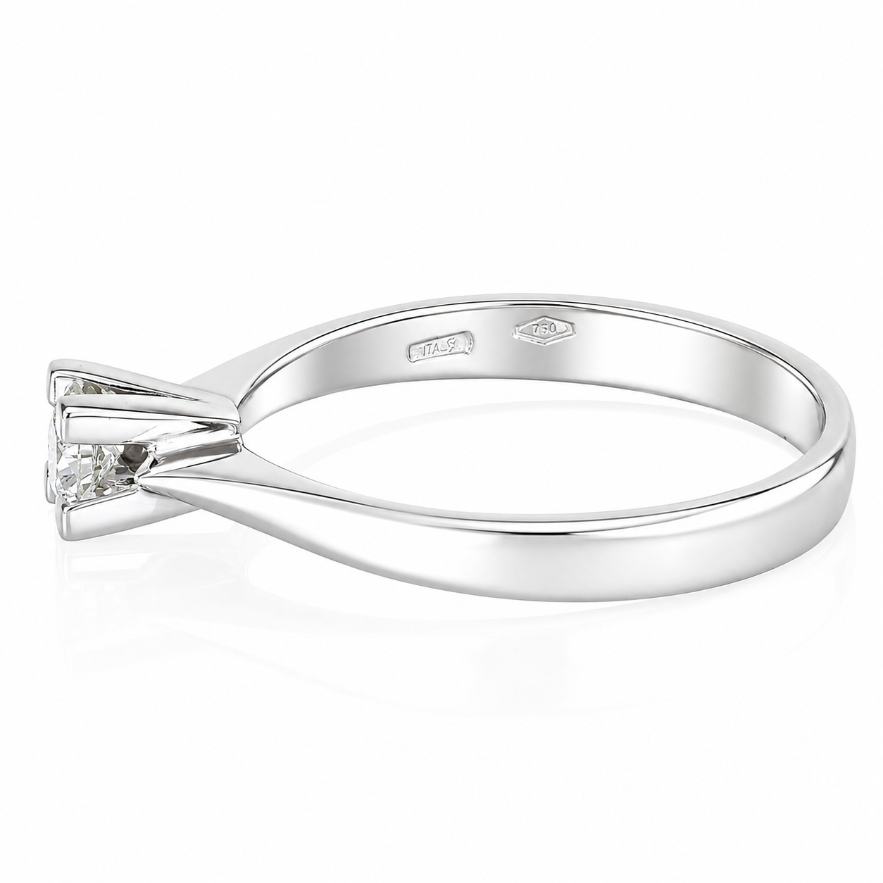 Anello - 18 carati Oro bianco - 0.20ct. tw. Diamante (Naturale) - Made in Italy - Handmade