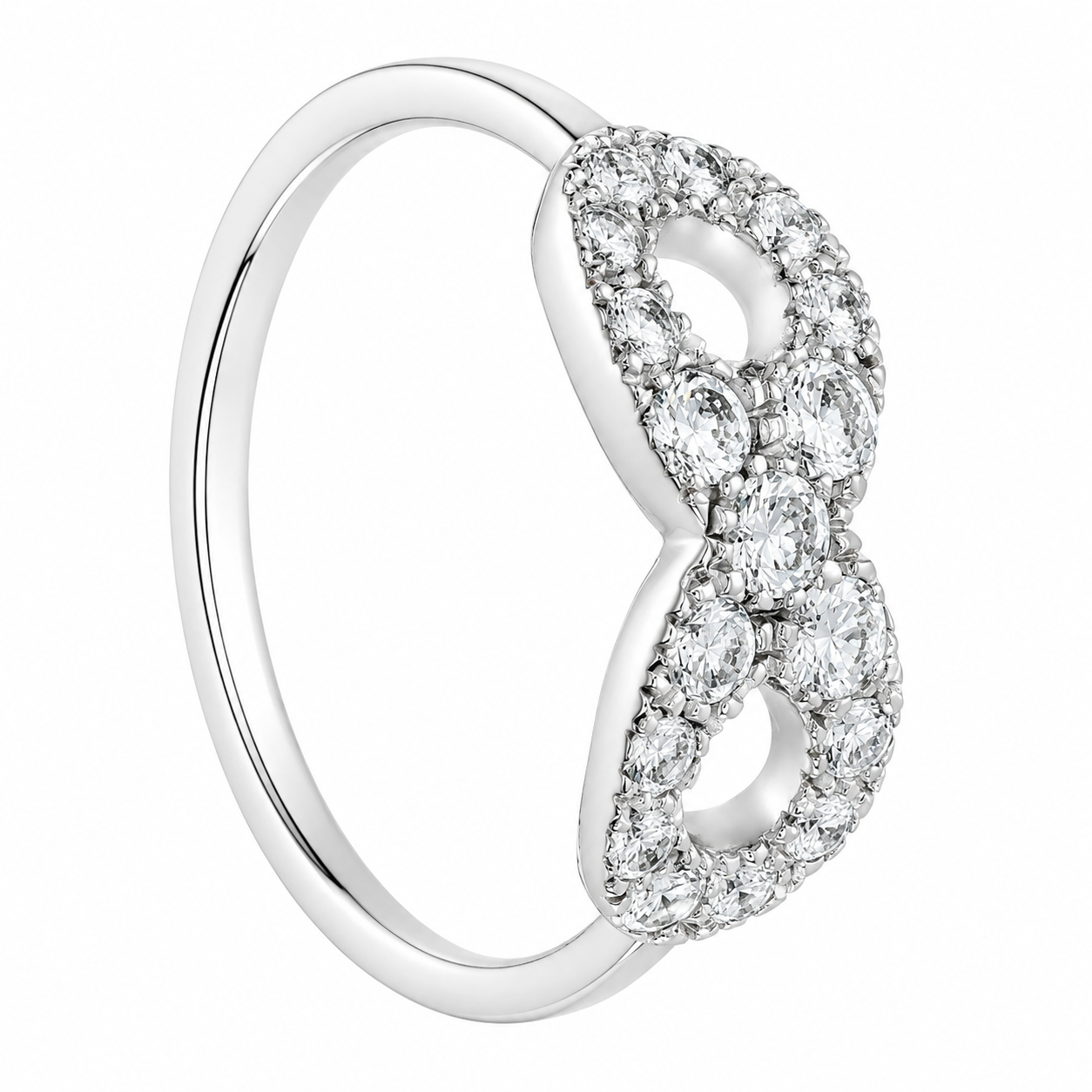 Anello - 18 carati Oro bianco - 0.60ct. tw. Diamante (Naturale) - Made in Italy