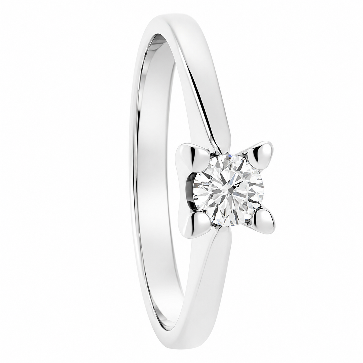 Anello - 18 carati Oro bianco - 0.23ct. tw. Diamante (Naturale) - Made in Italy - Handmade