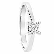 Anello - 18 carati Oro bianco - 0.23ct. tw. Diamante (Naturale) - Made in Italy - Handmade