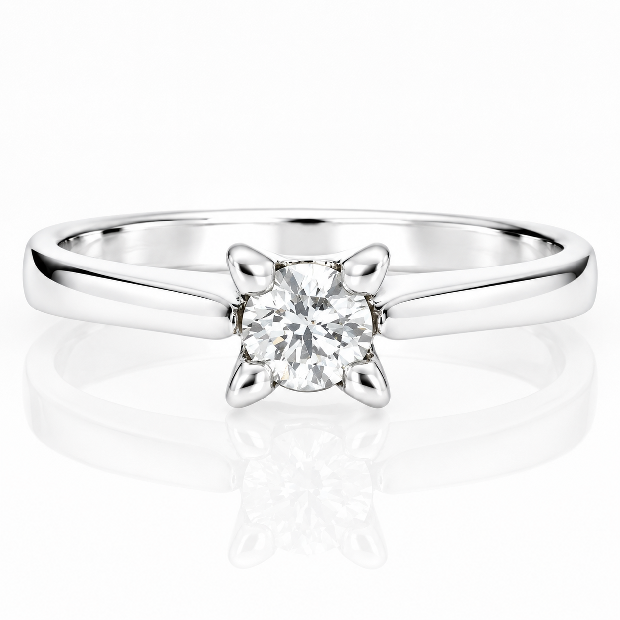Anello - 18 carati Oro bianco - 0.23ct. tw. Diamante (Naturale) - Made in Italy - Handmade