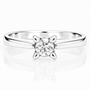 Anello - 18 carati Oro bianco - 0.23ct. tw. Diamante (Naturale) - Made in Italy - Handmade