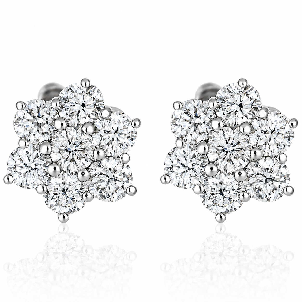 Orecchini - 18 carati Oro bianco - 1.12ct. tw. Diamante (Naturale) - Made in Italy - Handmade