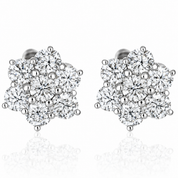 Orecchini - 18 carati Oro bianco - 1.12ct. tw. Diamante (Naturale) - Made in Italy - Handmade